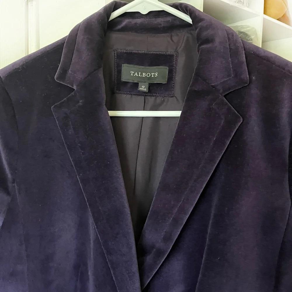 Talbots Purple Velvet Blazer - Picture 2 of 7